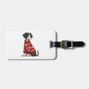 Great Dane Christmas Sweater Luggage Tag