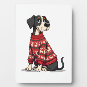 Great Dane Christmas Sweater Plaque