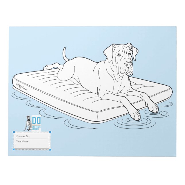 Great Dane colouring contest fun  Notepad (Front)