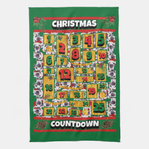 Great Dane Countdown Christmas Advent Calendar Dog Tea Towel