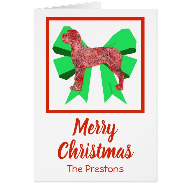 Great Dane Cute Christmas Dog Bow Card (Front)