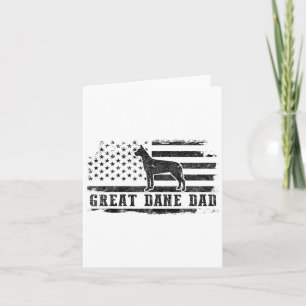 Great Dane Dad Distressed American Flag Patriotic  Card
