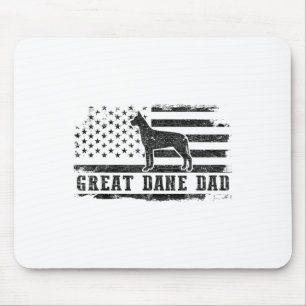 Great Dane Dad Distressed American Flag Patriotic Mouse Pad