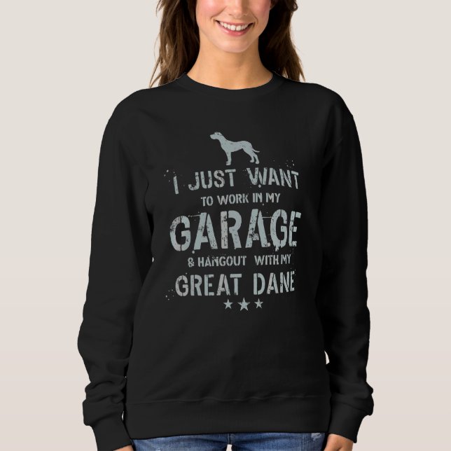 Great Dane Dad Garage Men Hang Sweatshirt (Front)