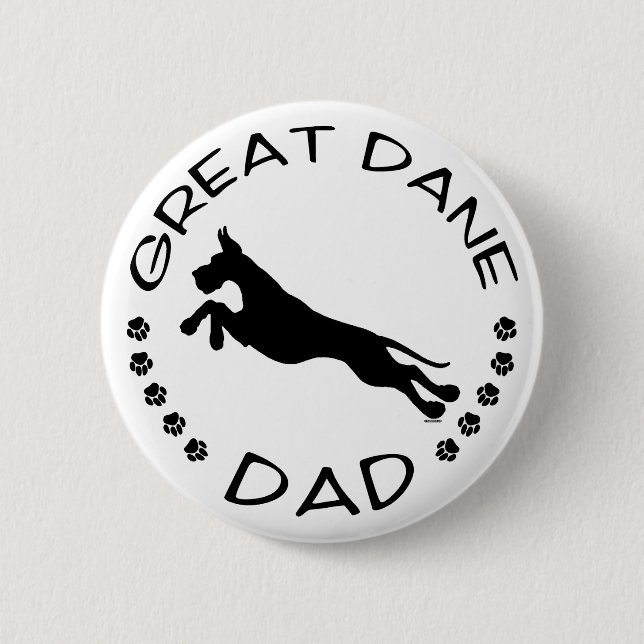 Great Dane Dad Jumper 6 Cm Round Badge (Front)