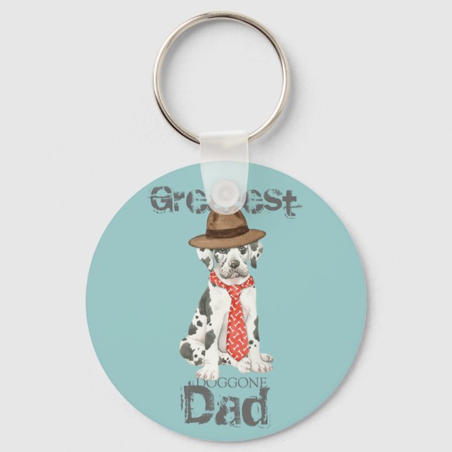 Great Dane Dad Key Ring (Front)