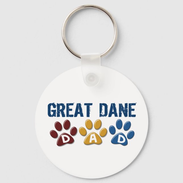 GREAT DANE Dad Paw Print 1 Key Ring (Front)