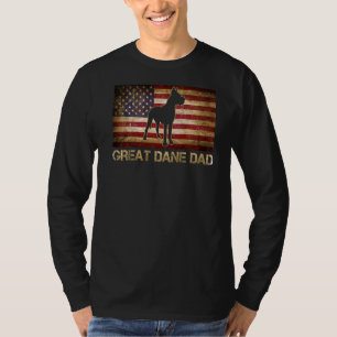Great Dane Dad Vintage American Flag Patriotic Dog T-Shirt