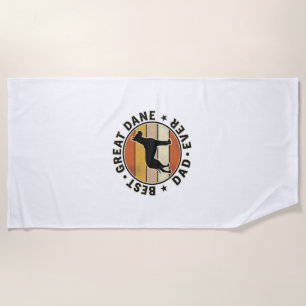 Great Dane Dad Vintage Sunset Dog Lover Shirt_1 Beach Towel