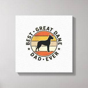 Great Dane Dad Vintage Sunset Dog Lover Shirt_1 Canvas Print