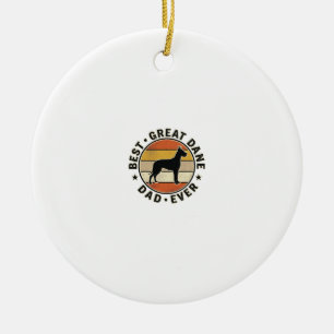 Great Dane Dad Vintage Sunset Dog Lover Shirt_1 Ceramic Tree Decoration