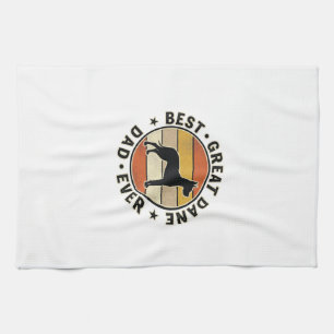 Great Dane Dad Vintage Sunset Dog Lover Shirt_1 Tea Towel