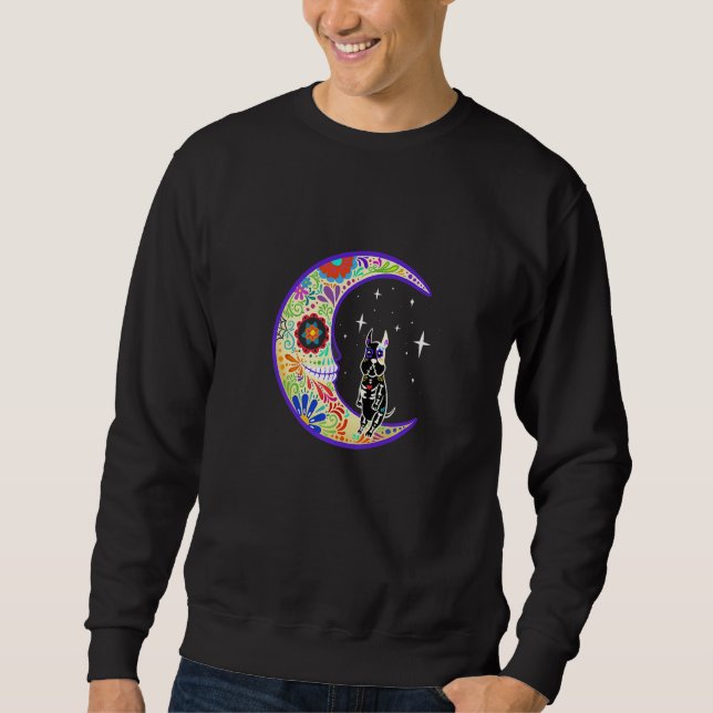 Great Dane Dia De Los Muertos Skeleton   Sweatshirt (Front)