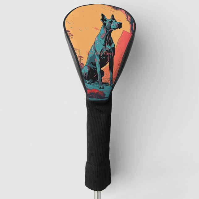 Great Dane Dog 004 - Bruno Pokopen Golf Head Cover (Front)