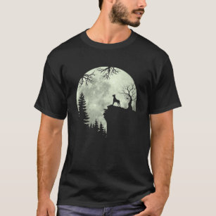 Great Dane Dog And Moon Howl In Forest Dog Hallowe T-Shirt