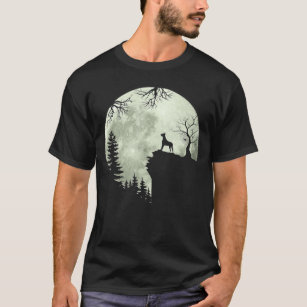 Great Dane Dog and Moon Howl In Forest Dog Hallowe T-Shirt