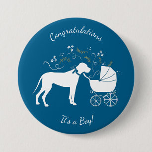 Great Dane Dog Baby Shower 7.5 Cm Round Badge
