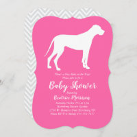 Great Dane Dog Baby Shower Pink Girl
