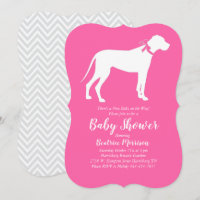 Great Dane Dog Baby Shower Pink Girl