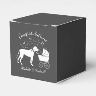 Great Dane Dog Baby Shower Puppy Gray Favour Box