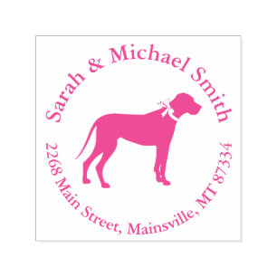 Great Dane Dog Baby Shower Puppy Pink Girl Self-inking Stamp
