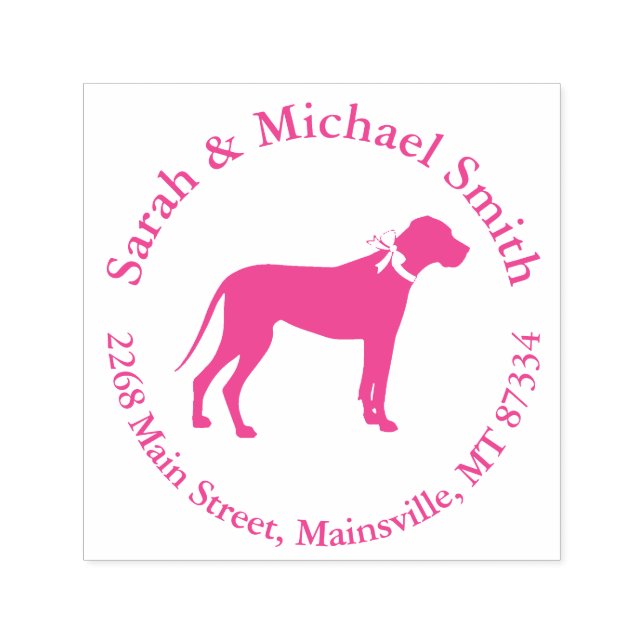 Great Dane Dog Baby Shower Puppy Pink Girl Self-inking Stamp (Design)