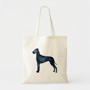 Great Dane  Dog Black Watercolor Silhouette Tote Bag