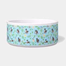 Great Dane Dog Bowl Spring Floral Cute Pet Design