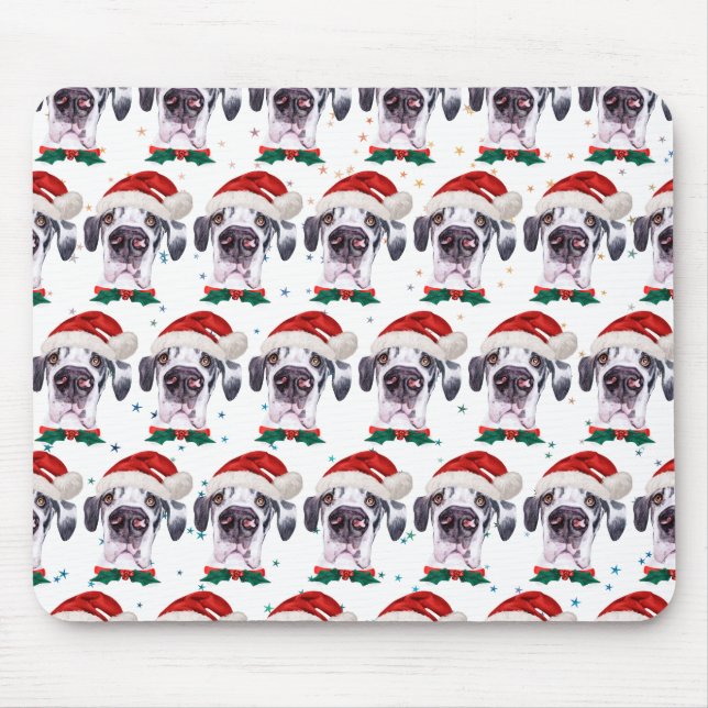Great Dane Dog Breed Christmas Stars Mouse Pad (Front)