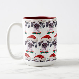 Great Dane Dog Breed Christmas Stars Two-Tone Coffee Mug