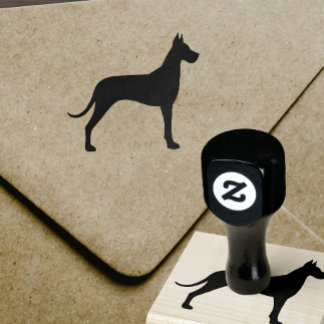 Great Dane Dog Breed Silhouette Rubber Stamp