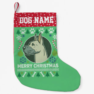 Great Dane Dog Breed Ugly Christmas Sweater Small Christmas Stocking