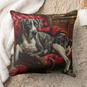 Great Dane Dog Christmas Festive Cushion