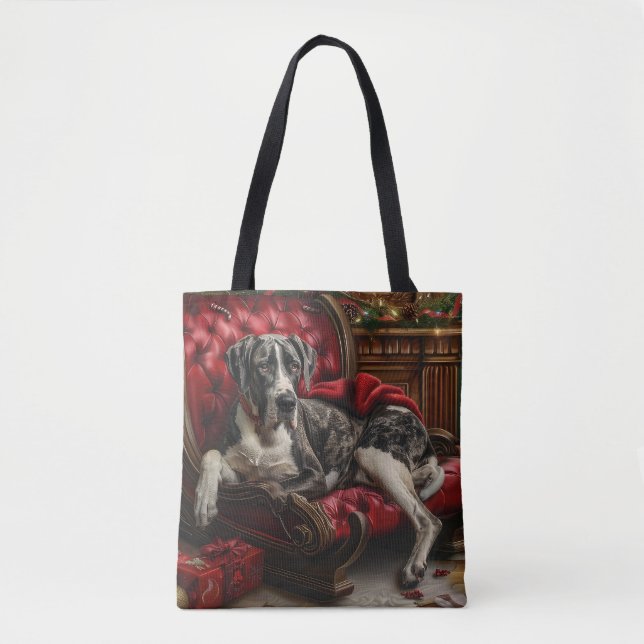 Great Dane Dog Christmas Festive Tote Bag (Front)