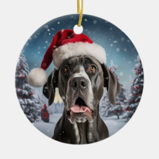 Great Dane Dog Christmas Keepsake Ceramic Tree Decoration