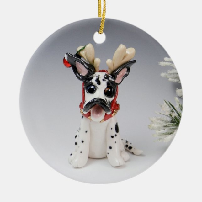 Great Dane Dog Christmas ornament (Front)