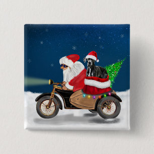Great Dane dog Christmas Santa Claus   15 Cm Square Badge