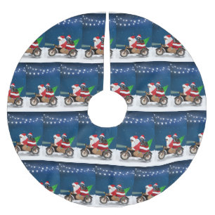 Great Dane dog Christmas Santa Claus Brushed Polyester Tree Skirt