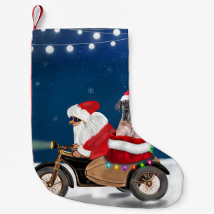 Great Dane dog Christmas Santa Claus Small Christmas Stocking