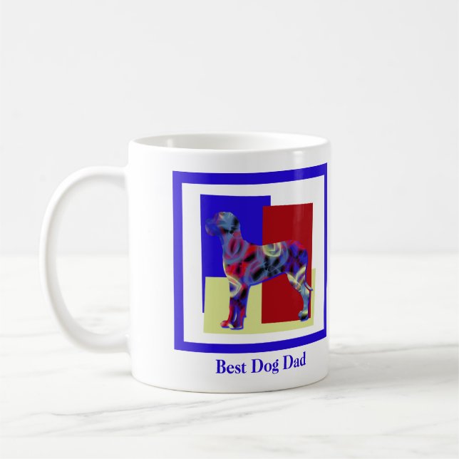 Great Dane Dog Cute Silhouette TRBY Fathers Day  Coffee Mug (Left)