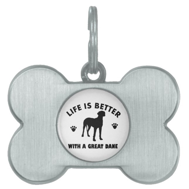Great Dane dog design Pet Name Tag (Front)