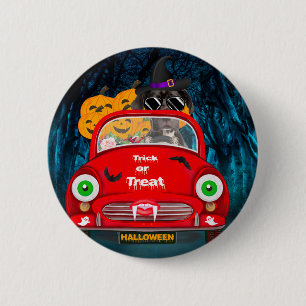 Great Dane Dog Driving Car Scary Halloween  6 Cm Round Badge