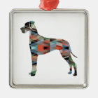 Great Dane Dog Geometric Silhouette Plaid