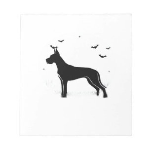 Great Dane Dog  Halloween Moon Silhouette Classic  Notepad
