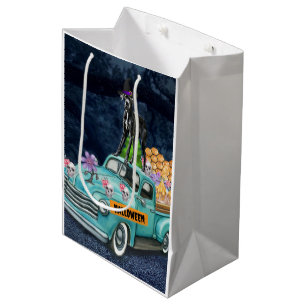 Great Dane Dog Halloween Truck Scary Night Medium Gift Bag