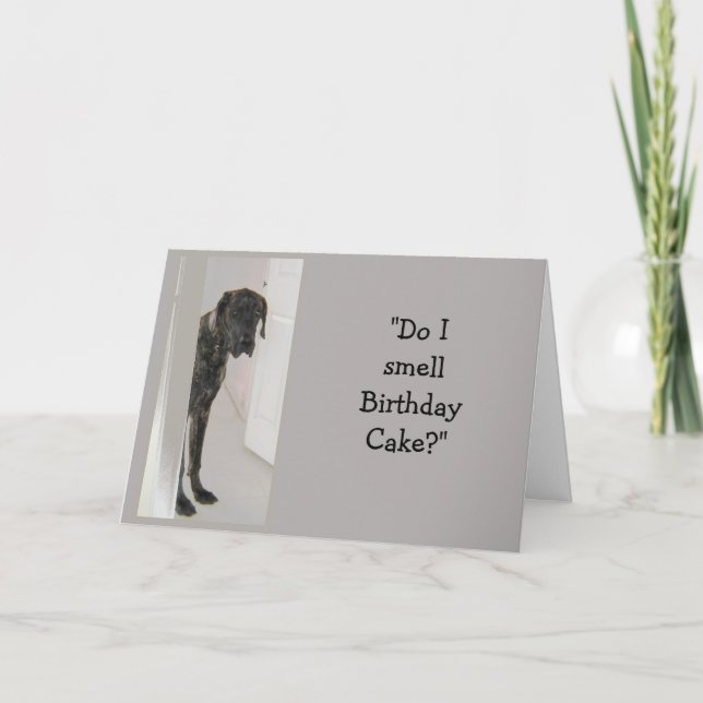 Great Dane Dog Humour Mother-in-Law Birthday Cake Card (Front)