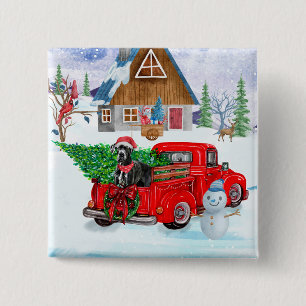 Great Dane Dog In Christmas Delivery Truck Snow  15 Cm Square Badge
