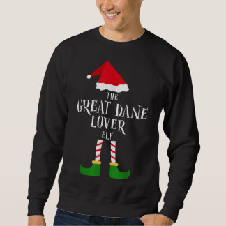 Great Dane Dog Lover Elf Christmas Pajama Matching Sweatshirt