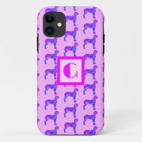 Great Dane Dog Lover Pink & Blue Monogram