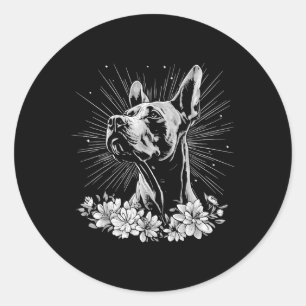 Great Dane Dog Lover Retro Style Tattoo _1  Classic Round Sticker